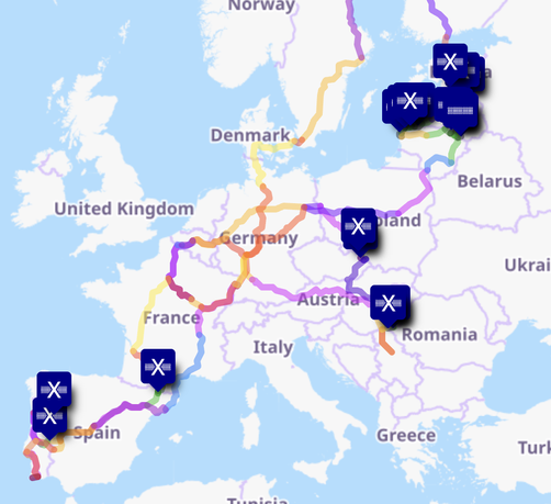 More detailed map of all the routes for the project, and borders to be crossed