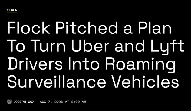 Flock Pitched a Plan To Turn Uber and Lyft Drivers Into Roaming Surveillance Vehicles