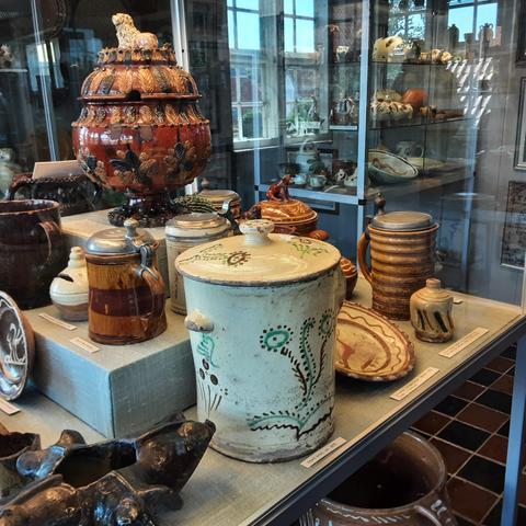 Slipware ceramics at Ehlers Samlingen Museum, Haderslev, Denmark.
